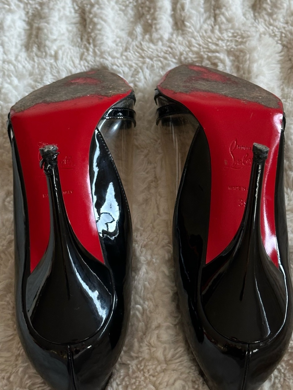 Christian Louboutin black patent leather and PVC Pivichic pumps - Picture 14 of 15